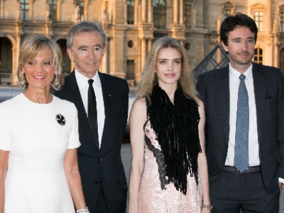 Anne Dewavrin with her ex-husband, Bernard Arnault, and two children.